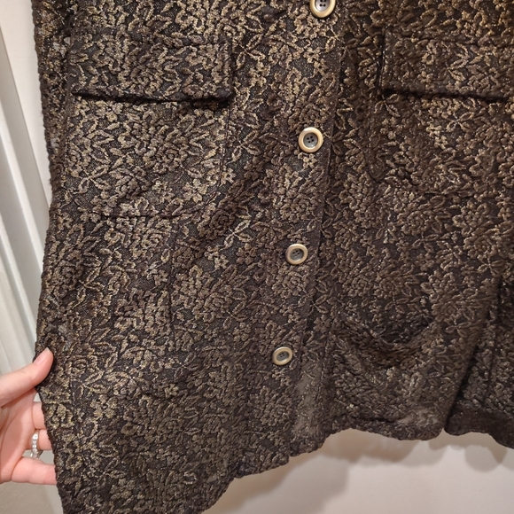 Chico's NWT Lustrous Lace Autumn Sheer Stretch Jacket Sz 3(XL) Grandmacore - Picture 5 of 7